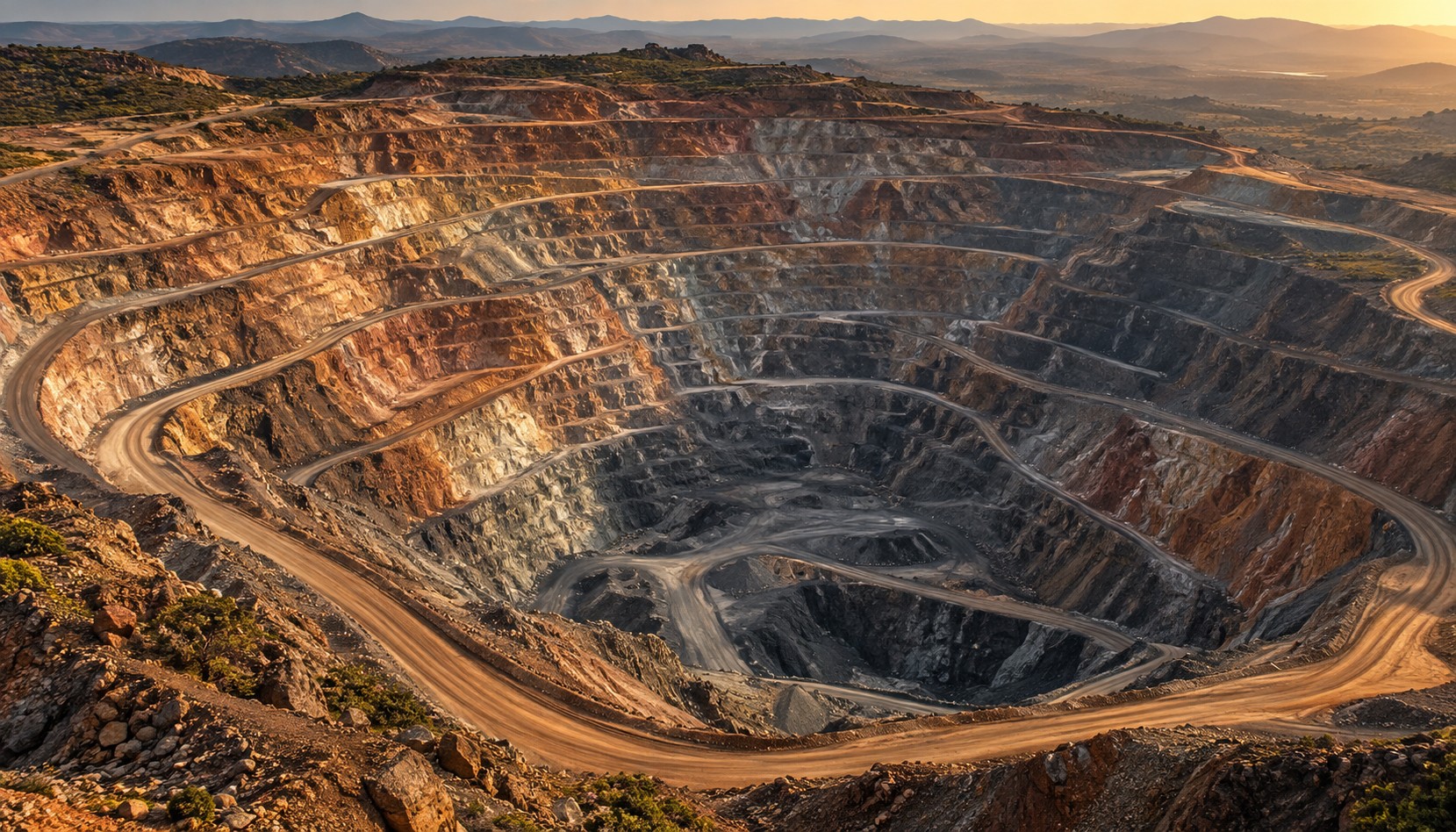 Illustrative mine benches showing the scale and complexity of ground conditions